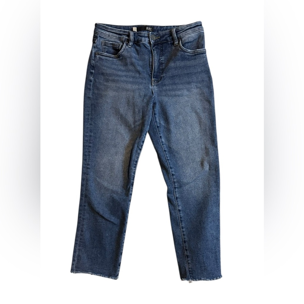 Kut From The Cloth Reese High Rise Ankle Straight Classic Blue Jeans Size 10